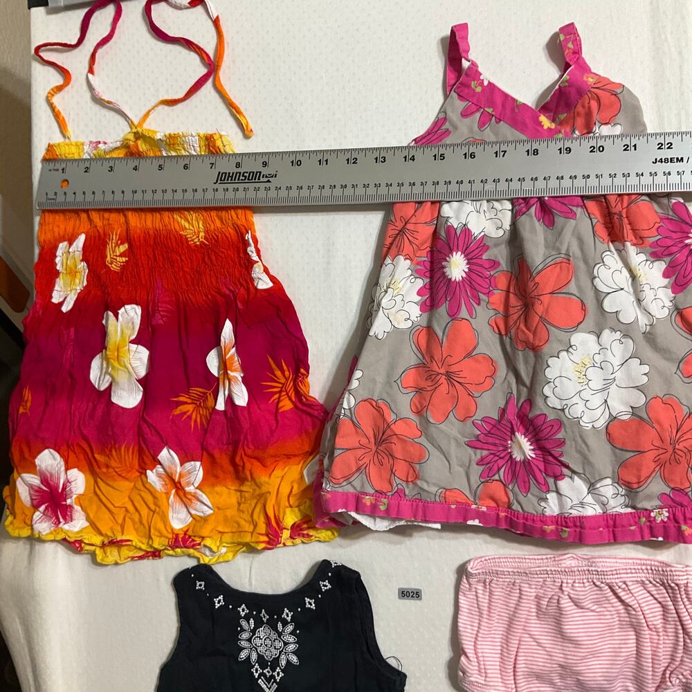 Carter’s Toddler Girl Dress size 18M Tropical Floral Dress Black Pink Bundle of5 - Picture 2 of 15